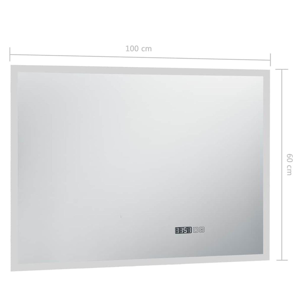 vidaXL Καθρέφτης Μπάνιου με LED/Αισθητήρα Αφής και Οθόνη Ώρας 100x60εκ