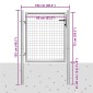 vidaXL Πόρτα Περίφραξης Ασημί 105 x 125 εκ. από Γαλβανισμένο Χάλυβα