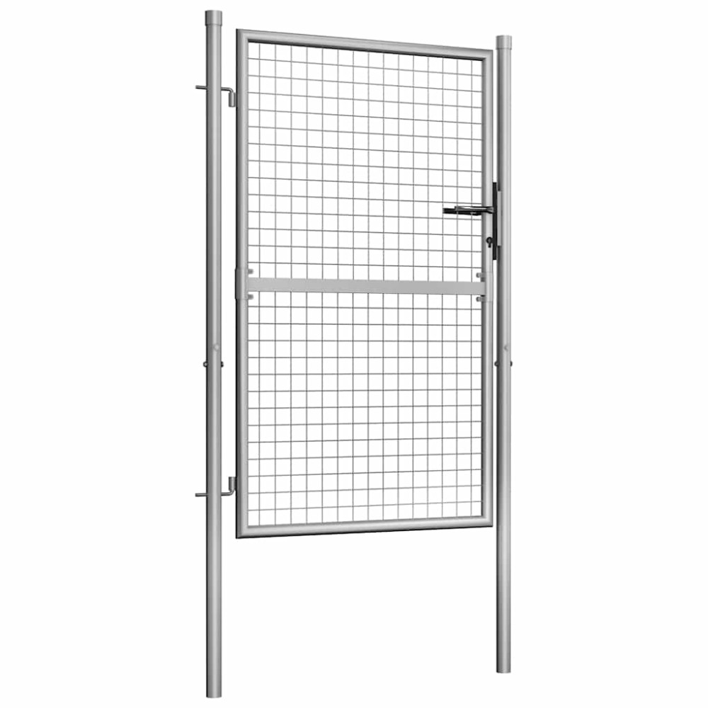 vidaXL Πόρτα Κήπου Ασημί 100x125 εκ. από Γαλβανισμένο Ατσάλι