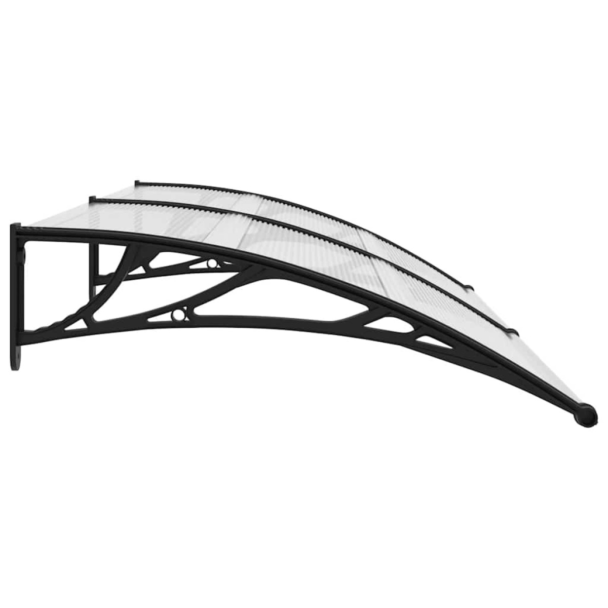 vidaXL Στέγαστρο Πόρτας Μαύρο / Διαφανές 200 x 80 εκ. Πολυανθρακικό