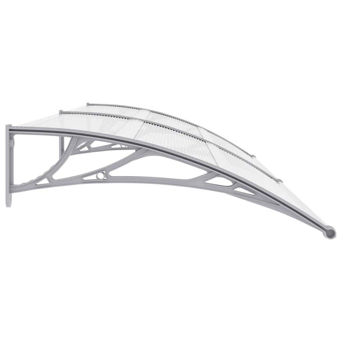 vidaXL Στέγαστρο Πόρτας Γκρι / Διαφανές 240 x 80 εκ. Πολυανθρακικό