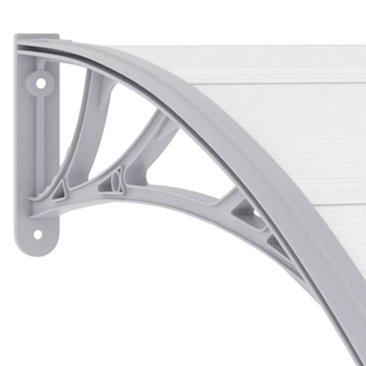 vidaXL Στέγαστρο Πόρτας Γκρι / Διαφανές 240 x 80 εκ. Πολυανθρακικό