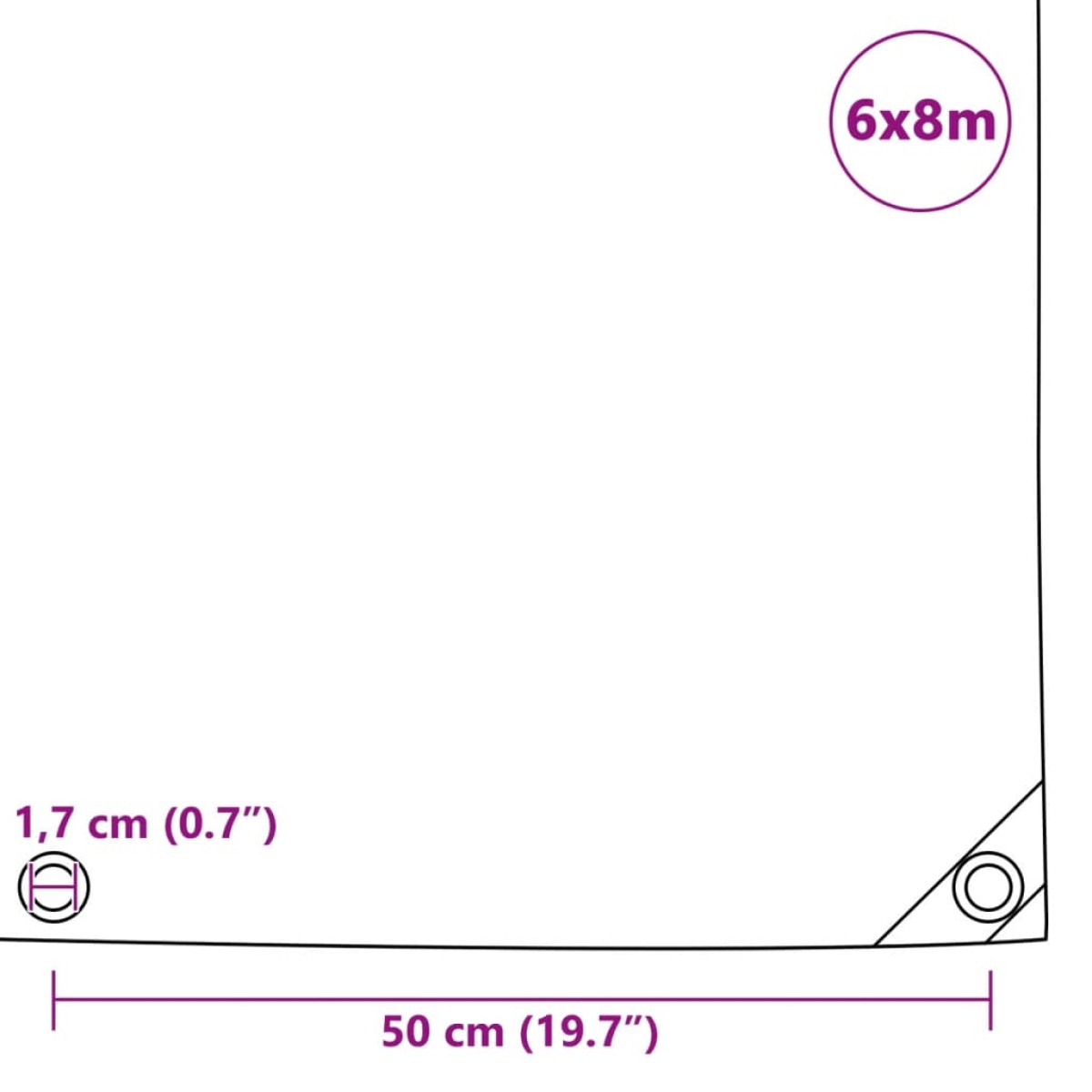 vidaXL Μουσαμάς Πράσινος 6 x 8 μ. 650 γρ./μ.²