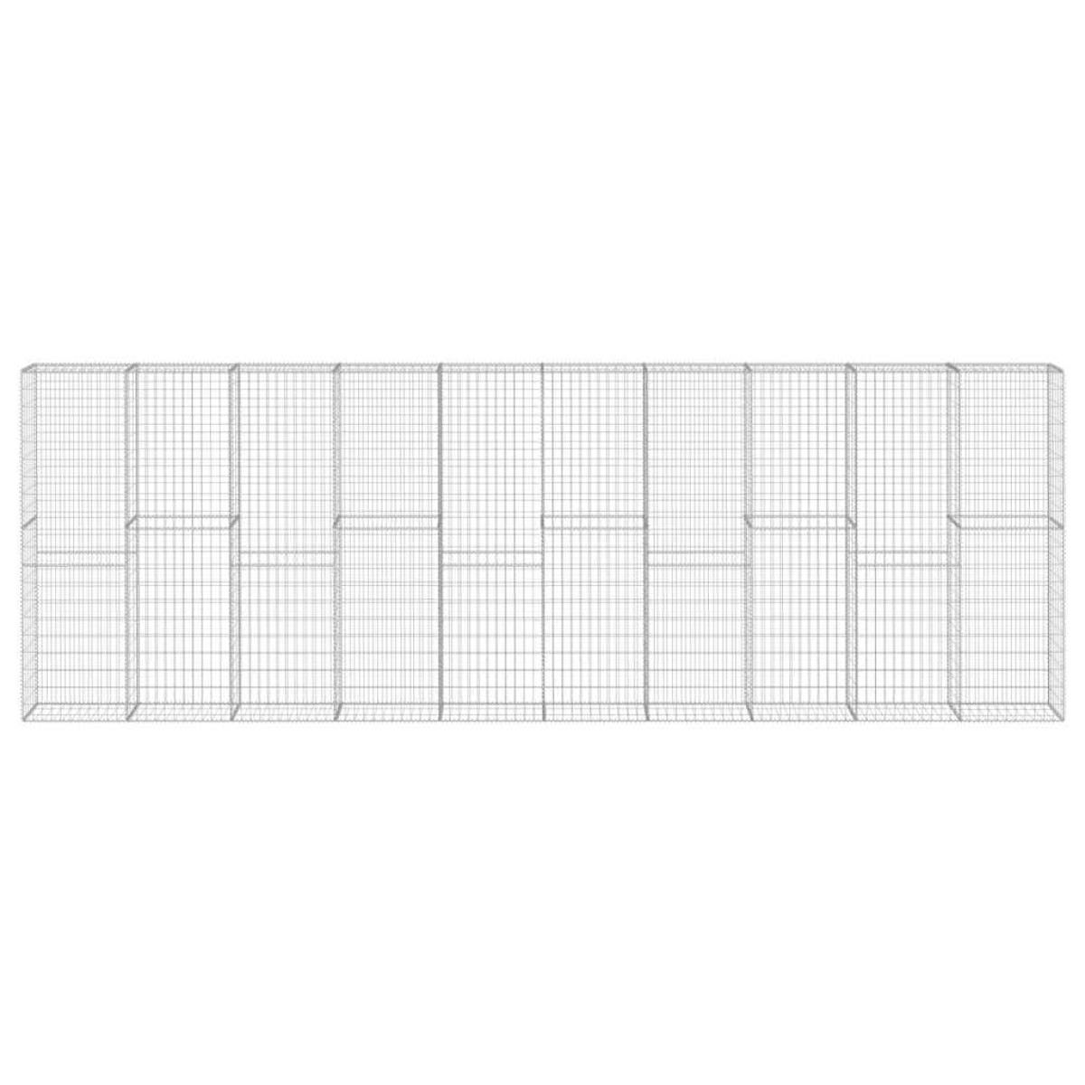 vidaXL Συρματοκιβώτιο Τοίχος 600x30x200 εκ. Γαλβαν.Χάλυβας + Καλύμματα