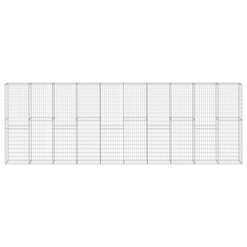 vidaXL Συρματοκιβώτιο Τοίχος 600x30x200 εκ. Γαλβαν.Χάλυβας + Καλύμματα