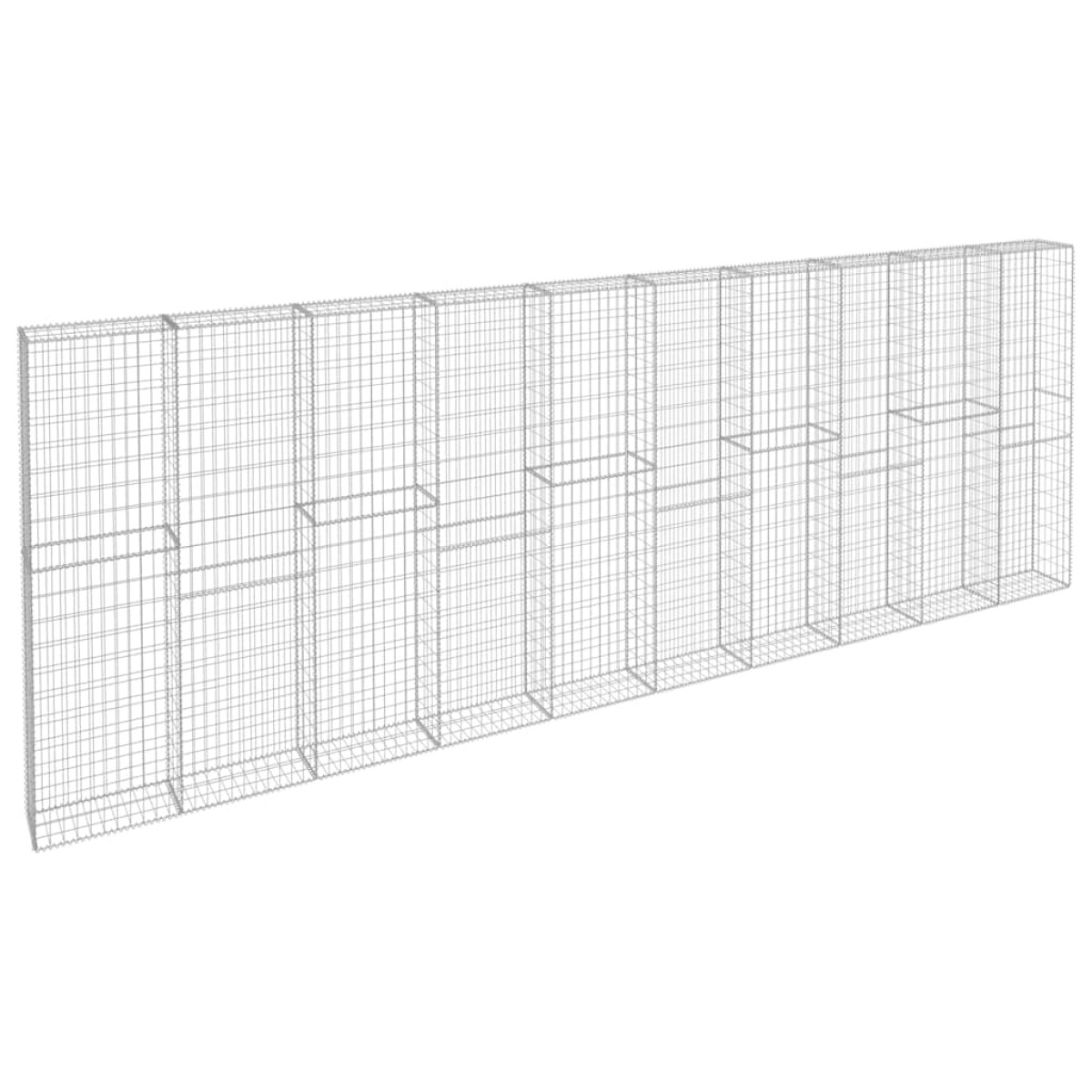 vidaXL Συρματοκιβώτιο Τοίχος 600x30x200 εκ. Γαλβαν.Χάλυβας + Καλύμματα