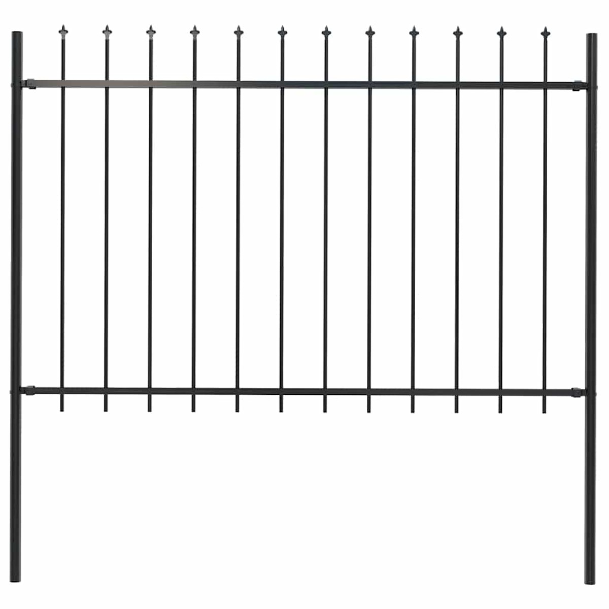 vidaXL Κάγκελα Περίφραξης με Λόγχες Μαύρα 1,7 x 1,2 μ. από Χάλυβα