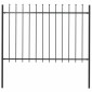 vidaXL Κάγκελα Περίφραξης με Λόγχες Μαύρα 1,7 x 1,2 μ. από Χάλυβα