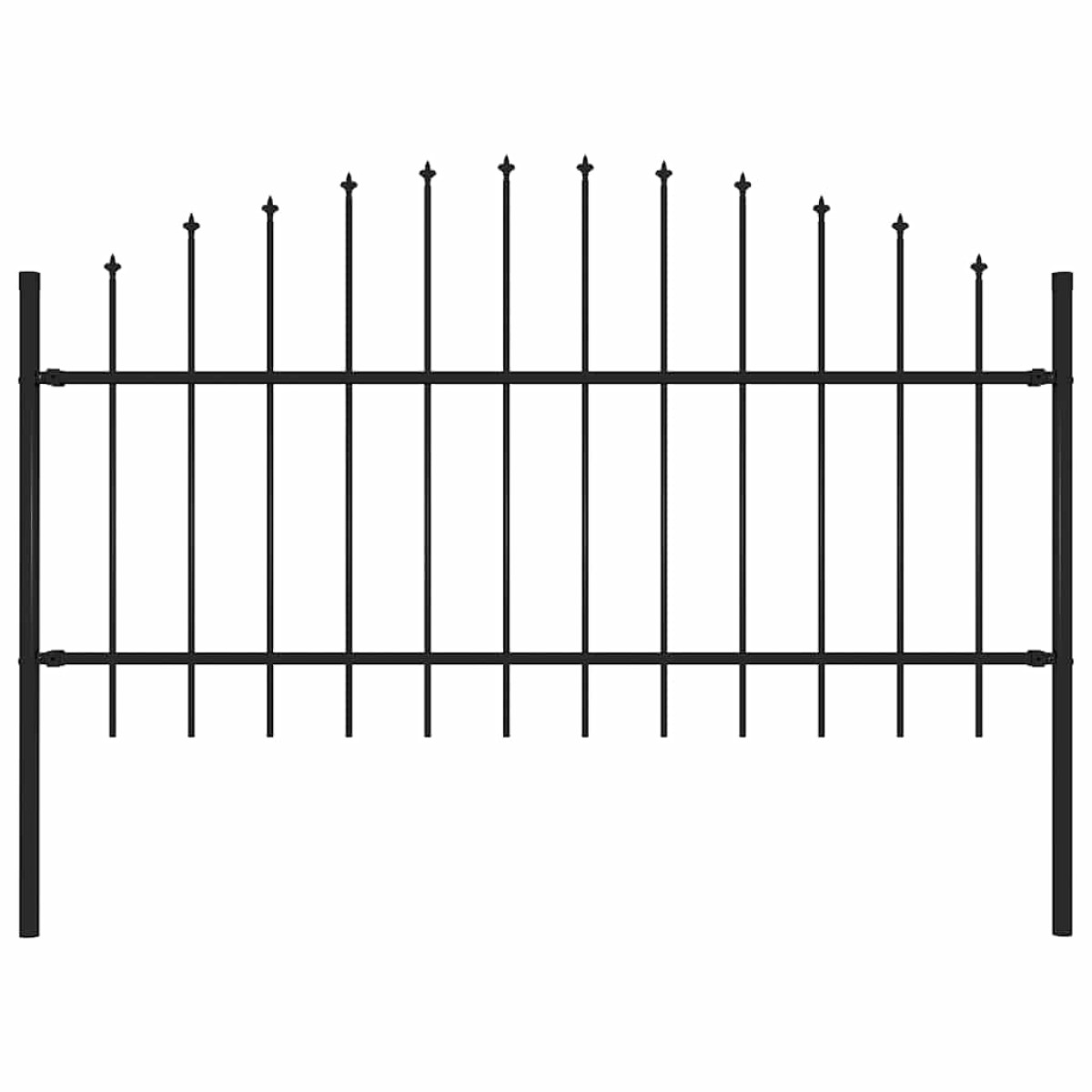 vidaXL Κάγκελα Περίφραξης με Λόγχες Μαύρα (1,-1,25) x 1,7 μ. Ατσάλινα