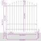 vidaXL Κάγκελα Περίφραξης με Λόγχες Μαύρα (1,5-1,75) x 1,7 μ. Ατσάλινα