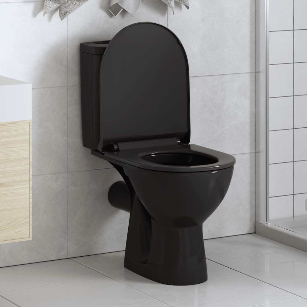 vidaXL Κάλυμμα Λεκάνης με Soft Close & Quick Release Μαύρο