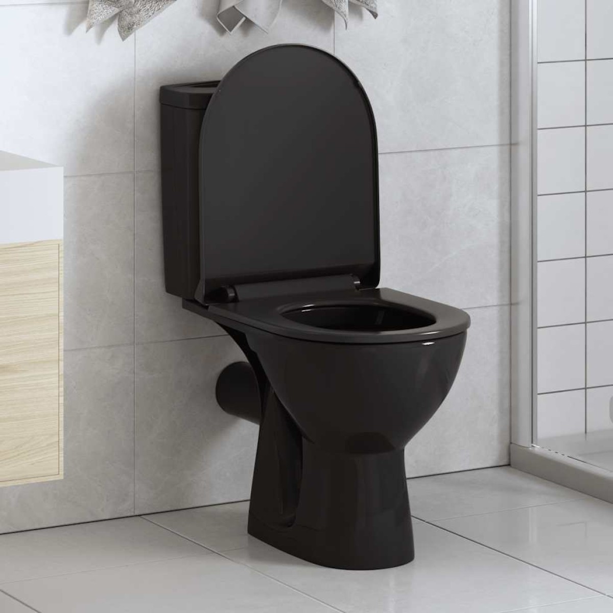 vidaXL Κάλυμμα Λεκάνης με Soft Close & Quick Release Μαύρο