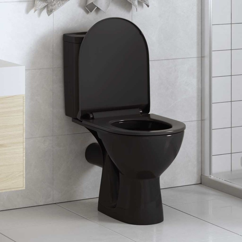 vidaXL Κάλυμμα Λεκάνης με Soft Close & Quick Release Μαύρο