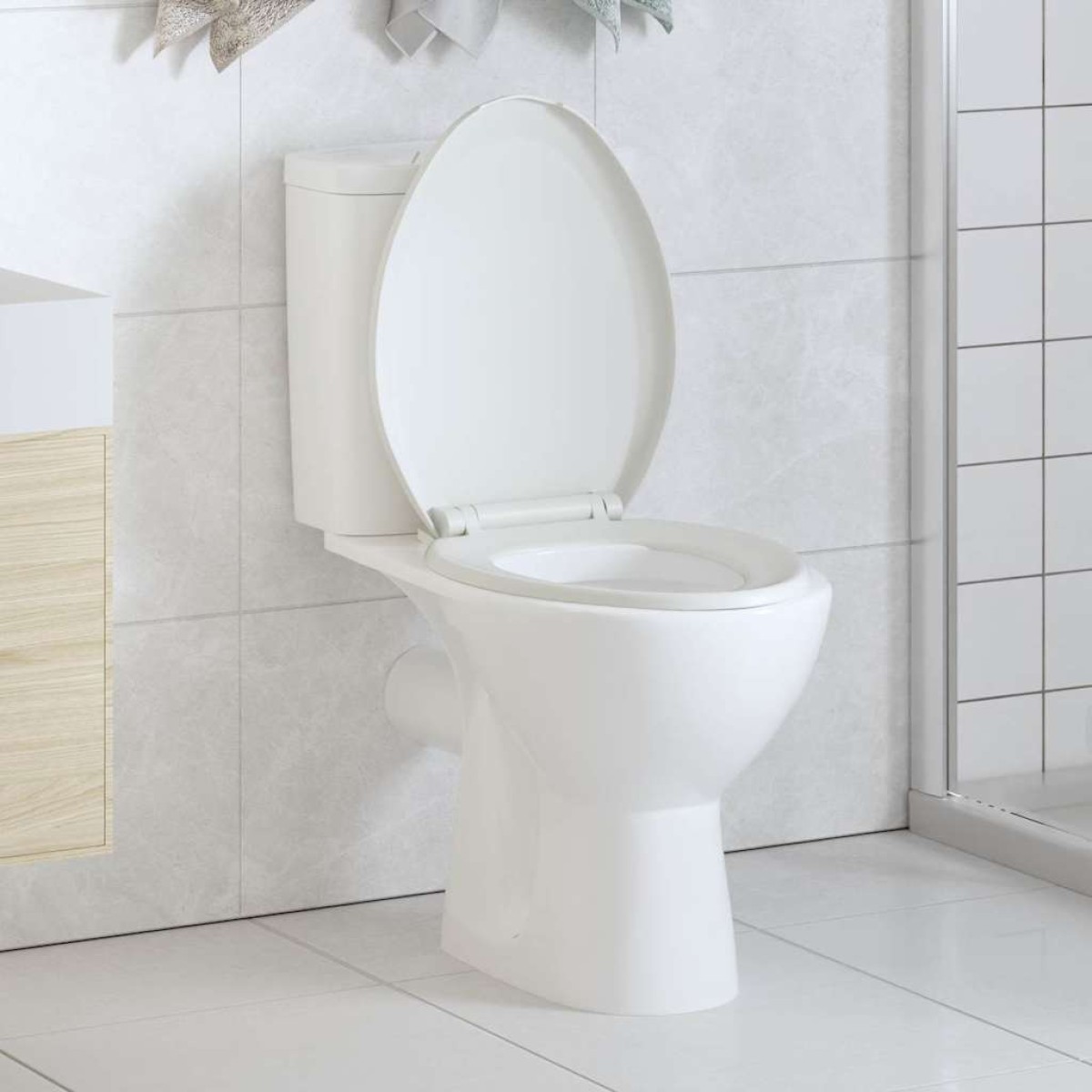 vidaXL Κάλυμμα Λεκάνης με Soft Close & Quick Release Λευκό