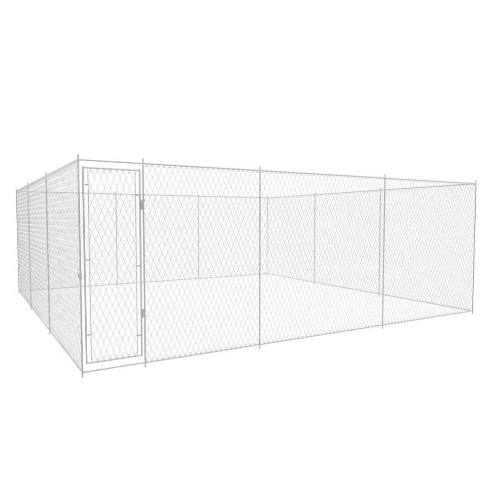 vidaXL Κλουβί Σκύλου Εξωτερικού Χώρου 570x570x185 εκ. Γαλβαν. Ατσάλι