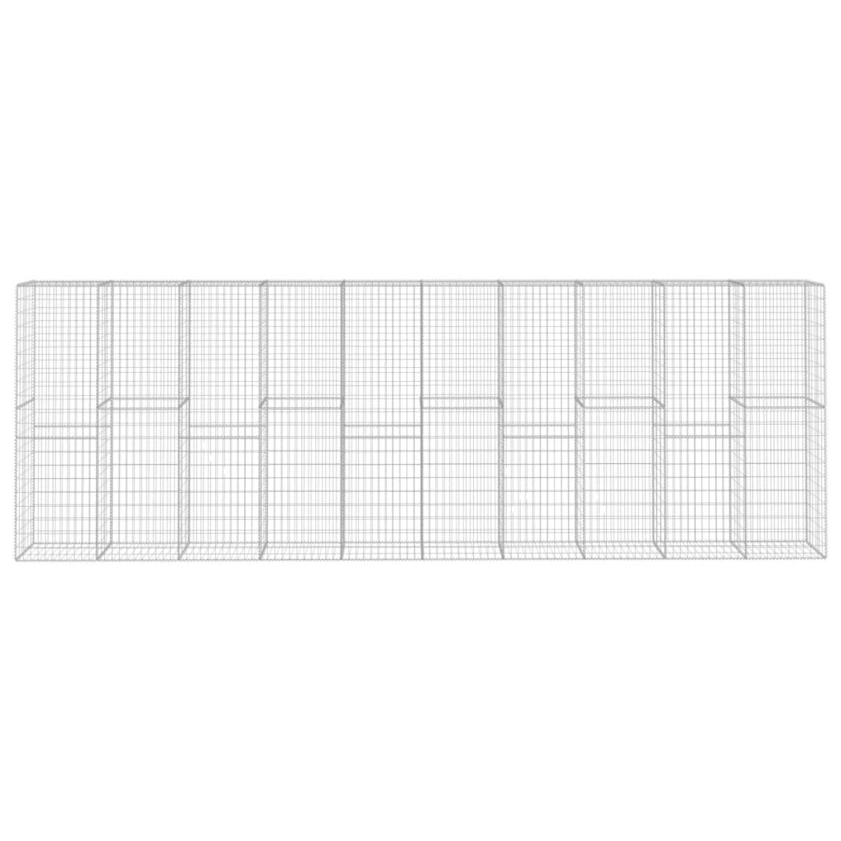 vidaXL Συρματοκιβώτιο Τοίχος 600x50x200 εκ. Γαλβαν.Χάλυβας + Κάλυμμα