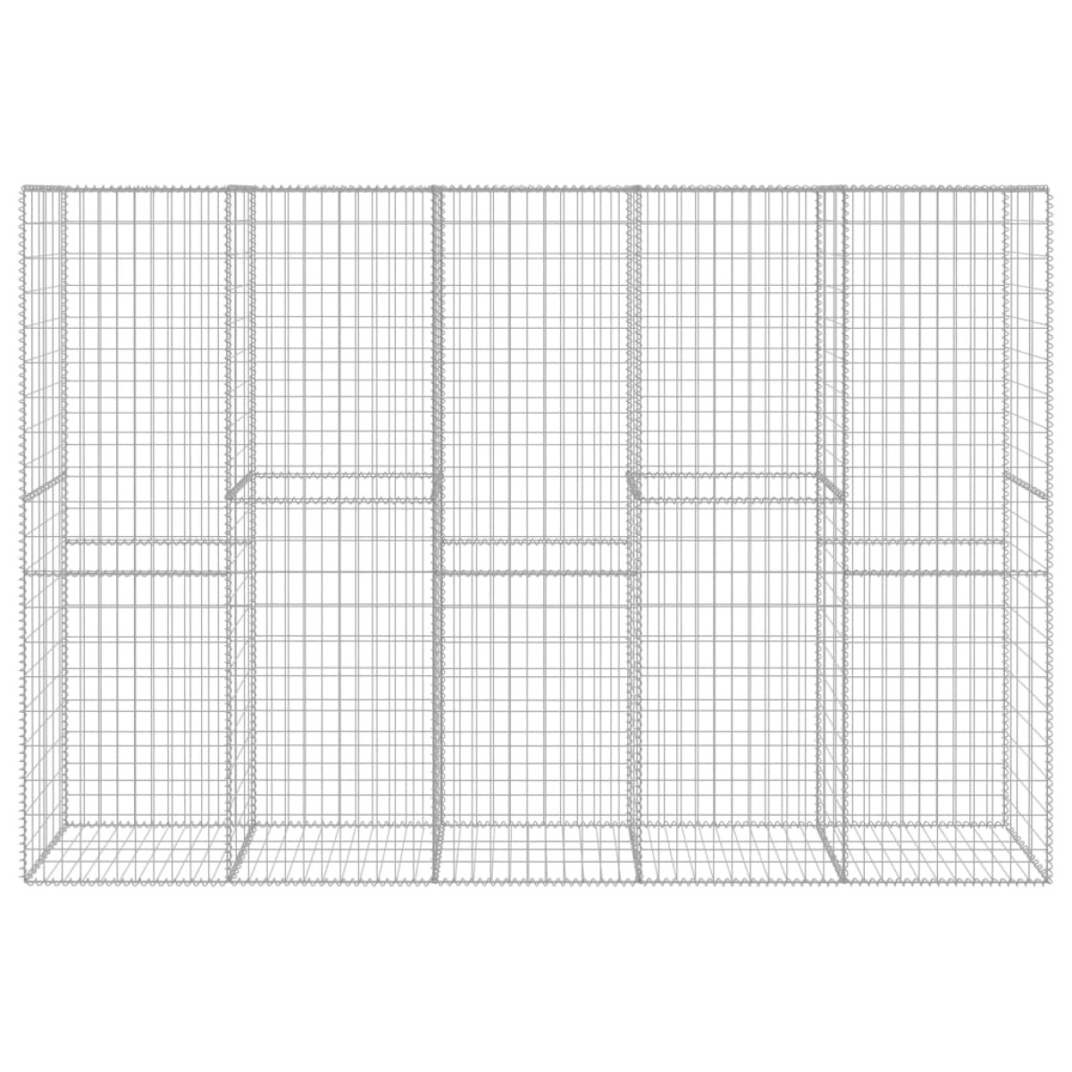 vidaXL Συρματοκιβώτιο Τοίχος 300x50x200 εκ. Γαλβαν.Χάλυβας + Κάλυμμα