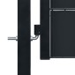 vidaXL Πόρτα Περίφραξης Ανθρακί 100 x 81 εκ. από PVC / Ατσάλι