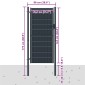 vidaXL Πόρτα Περίφραξης Ανθρακί 100 x 124 εκ. από PVC / Ατσάλι
