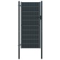 vidaXL Πόρτα Περίφραξης Ανθρακί 100 x 124 εκ. από PVC / Ατσάλι