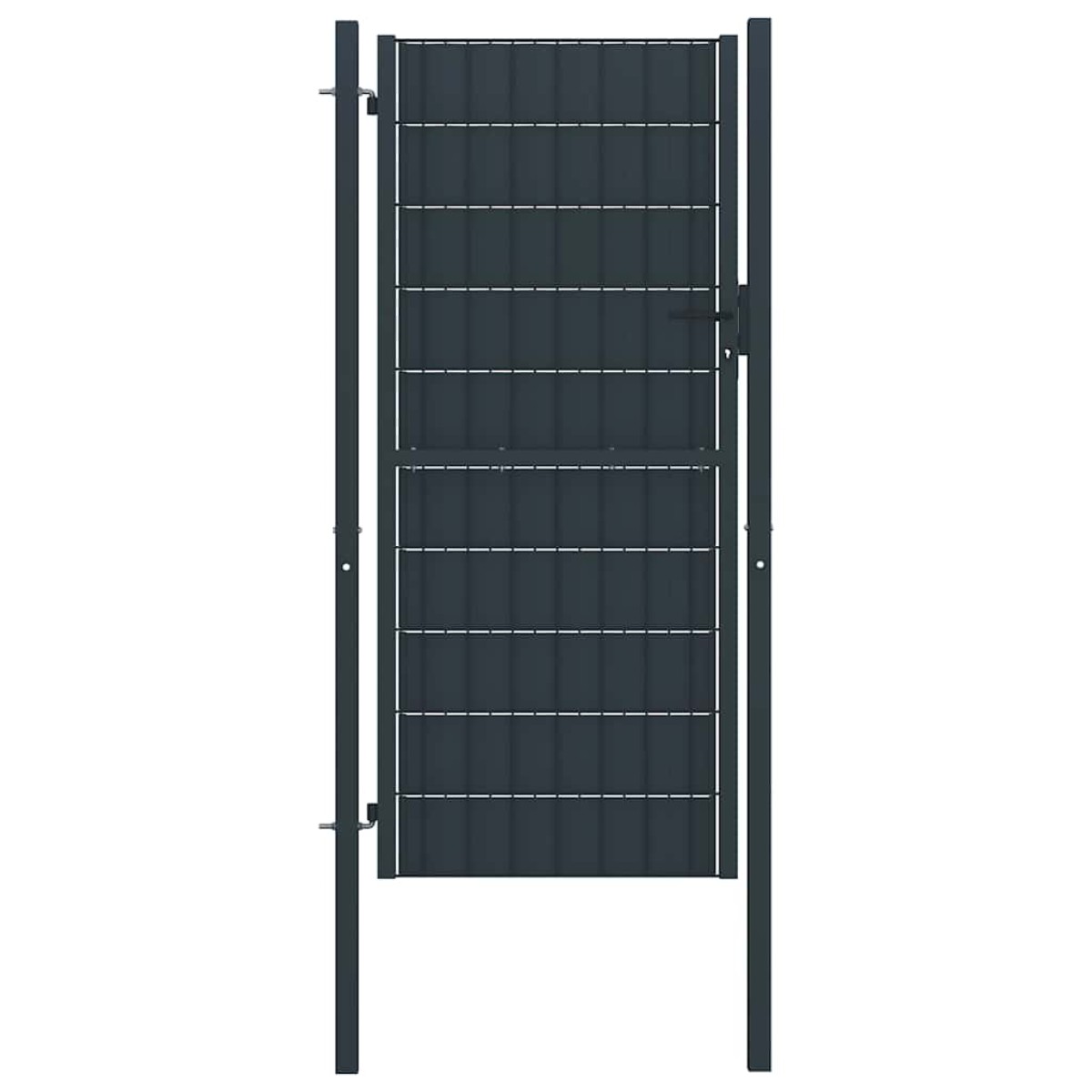 vidaXL Πόρτα Περίφραξης Ανθρακί 100 x 164 εκ. από PVC / Ατσάλι