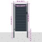 vidaXL Πόρτα Περίφραξης Ανθρακί 100 x 164 εκ. από PVC / Ατσάλι