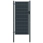 vidaXL Πόρτα Περίφραξης Ανθρακί 100 x 164 εκ. από PVC / Ατσάλι
