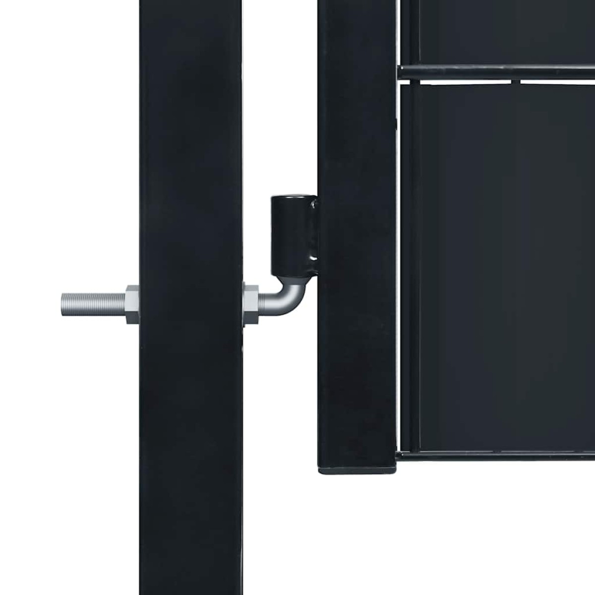vidaXL Πόρτα Περίφραξης Ανθρακί 100 x 204 εκ. από PVC / Ατσάλι