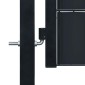vidaXL Πόρτα Περίφραξης Ανθρακί 100 x 204 εκ. από PVC / Ατσάλι