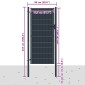 vidaXL Πόρτα Περίφραξης Ανθρακί 100 x 204 εκ. από PVC / Ατσάλι