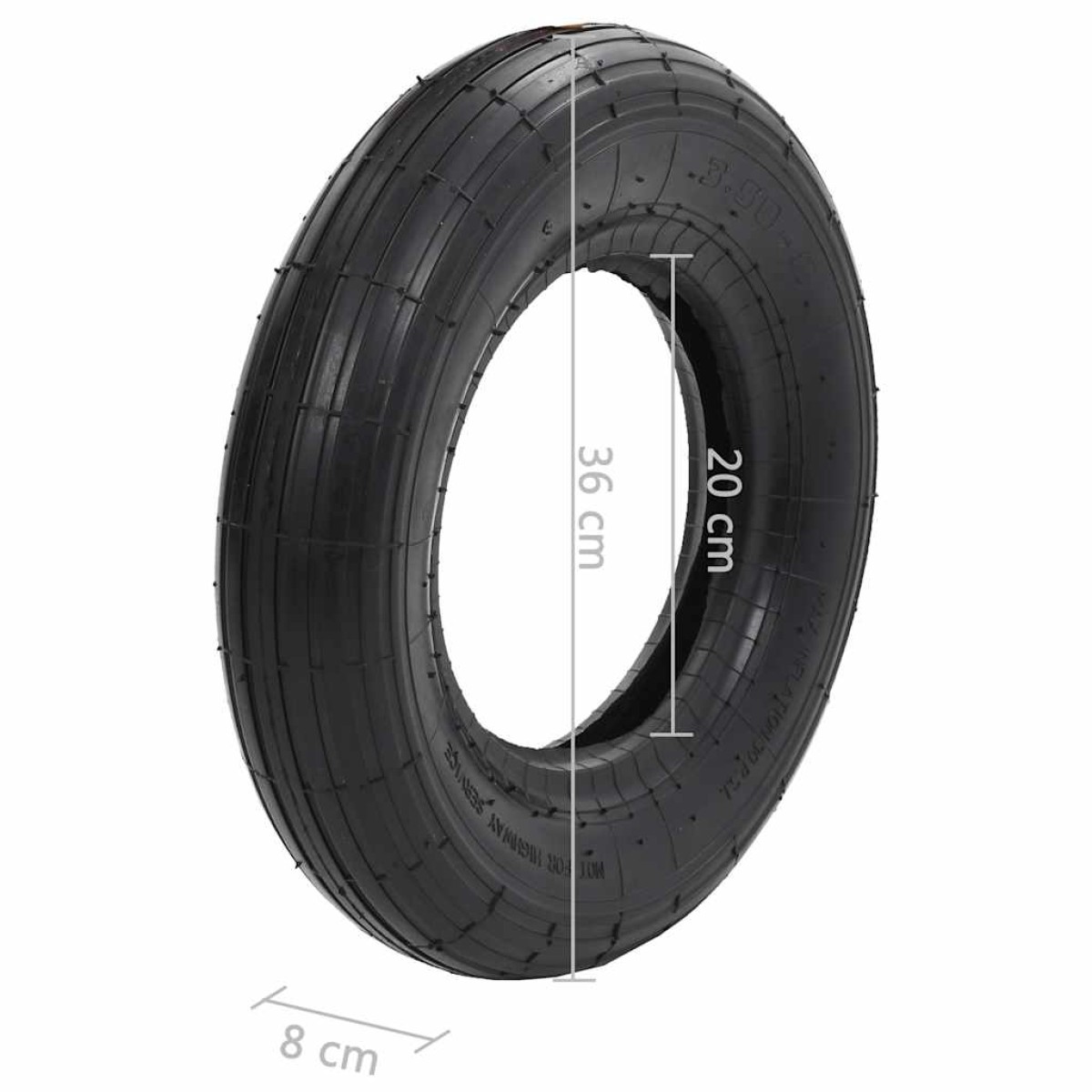 vidaXL Λάστιχο για Καρότσι 3.50-8 4PR από Καουτσούκ