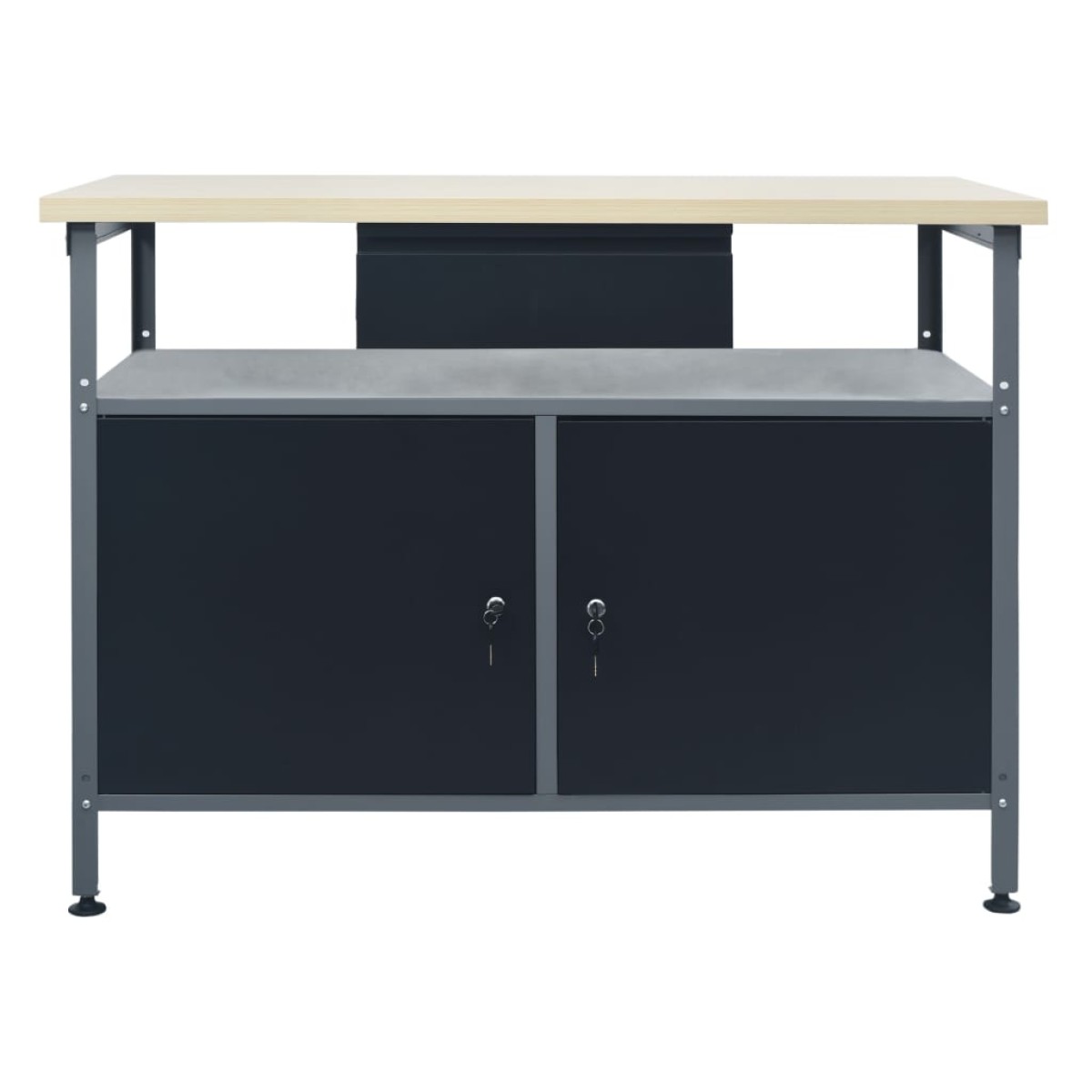vidaXL Πάγκος Εργασίας Μαύρος 120 x 60 x 85 εκ. Ατσάλινος