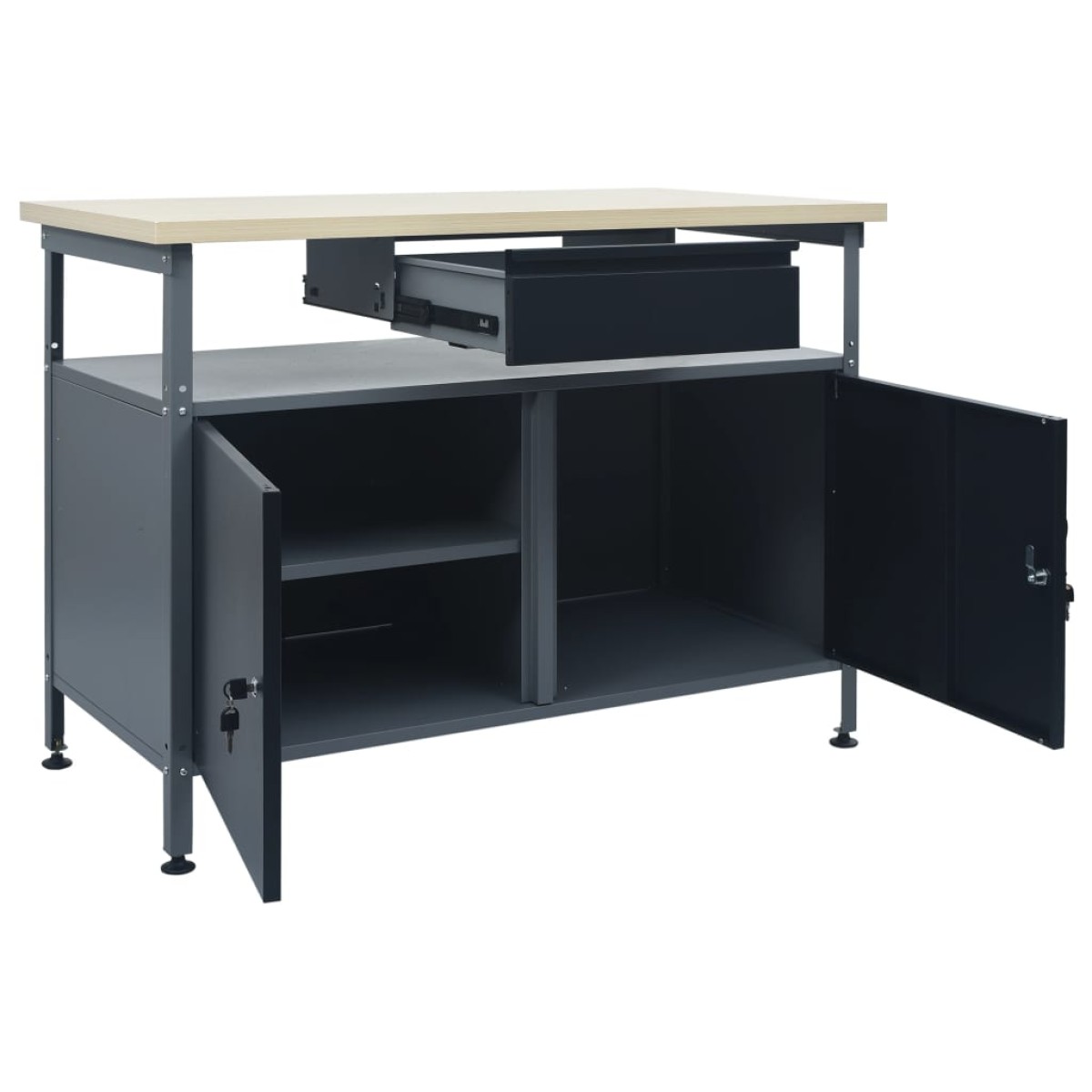 vidaXL Πάγκος Εργασίας Μαύρος 120 x 60 x 85 εκ. Ατσάλινος
