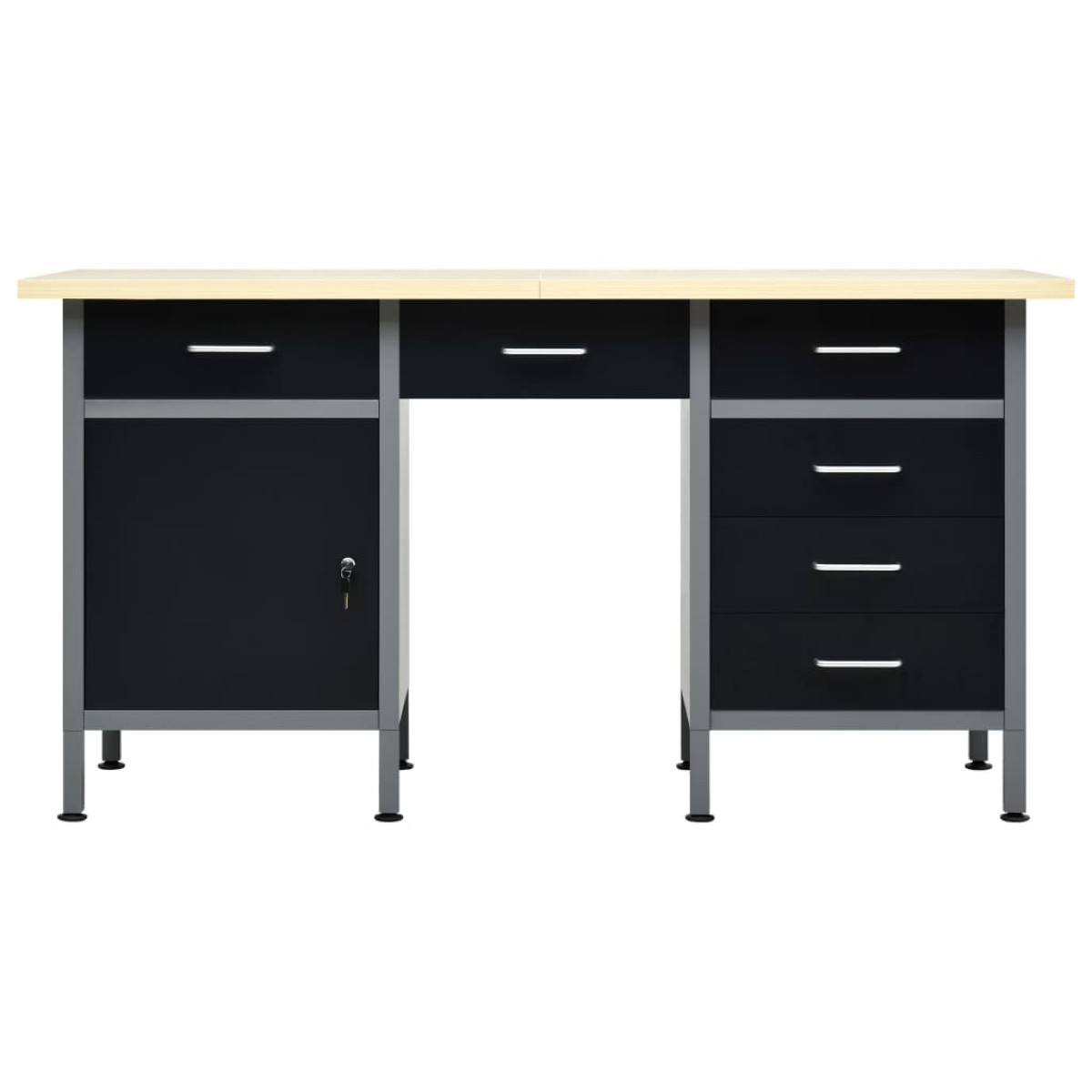 vidaXL Πάγκος Εργασίας Μαύρος 160 x 60 x 85 εκ. Ατσάλινος