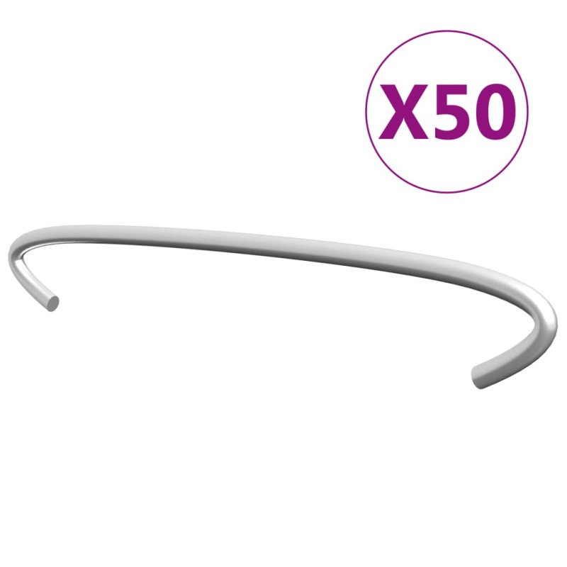 vidaXL Γάντζοι Συρματοκιβωτίου 50 τεμ. 15 εκ. από Γαλβανισμένο Ατσάλι
