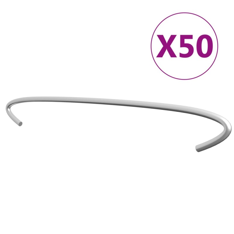 vidaXL Γάντζοι Συρματοκιβωτίου 50 τεμ. 50 εκ. από Γαλβανισμένο Ατσάλι