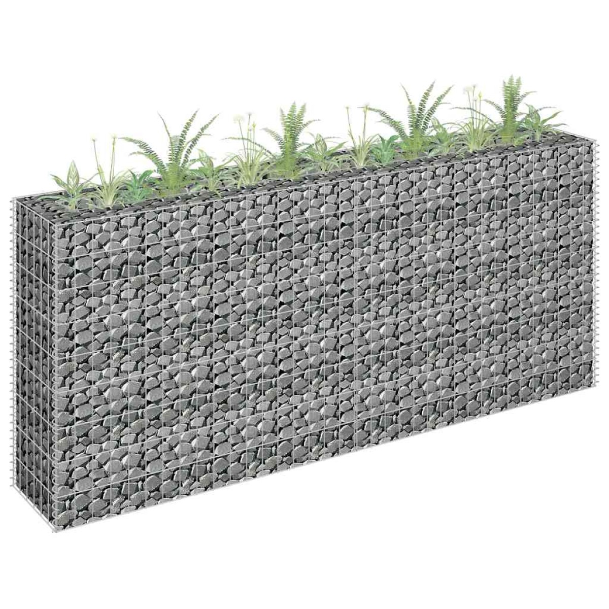 vidaXL Συρματοκιβώτιο-Γλάστρα Υπερυψωμένη 180x30x90 εκ. Γαλβ. Χάλυβας