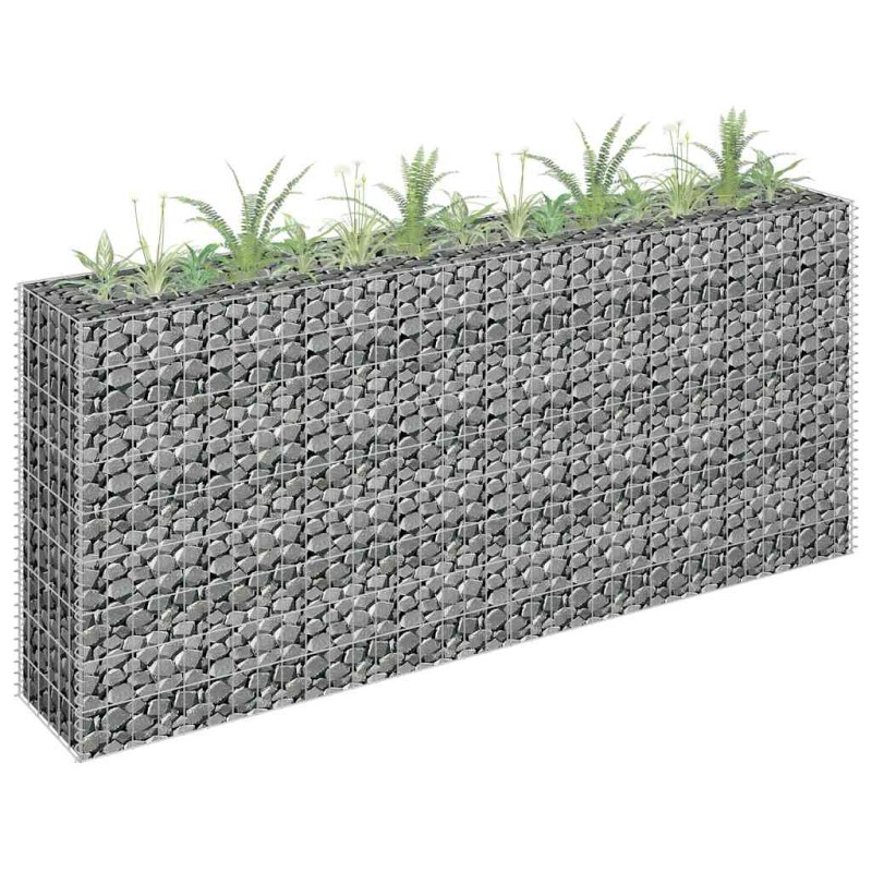 vidaXL Συρματοκιβώτιο-Γλάστρα Υπερυψωμένη 180x30x90 εκ. Γαλβ. Χάλυβας