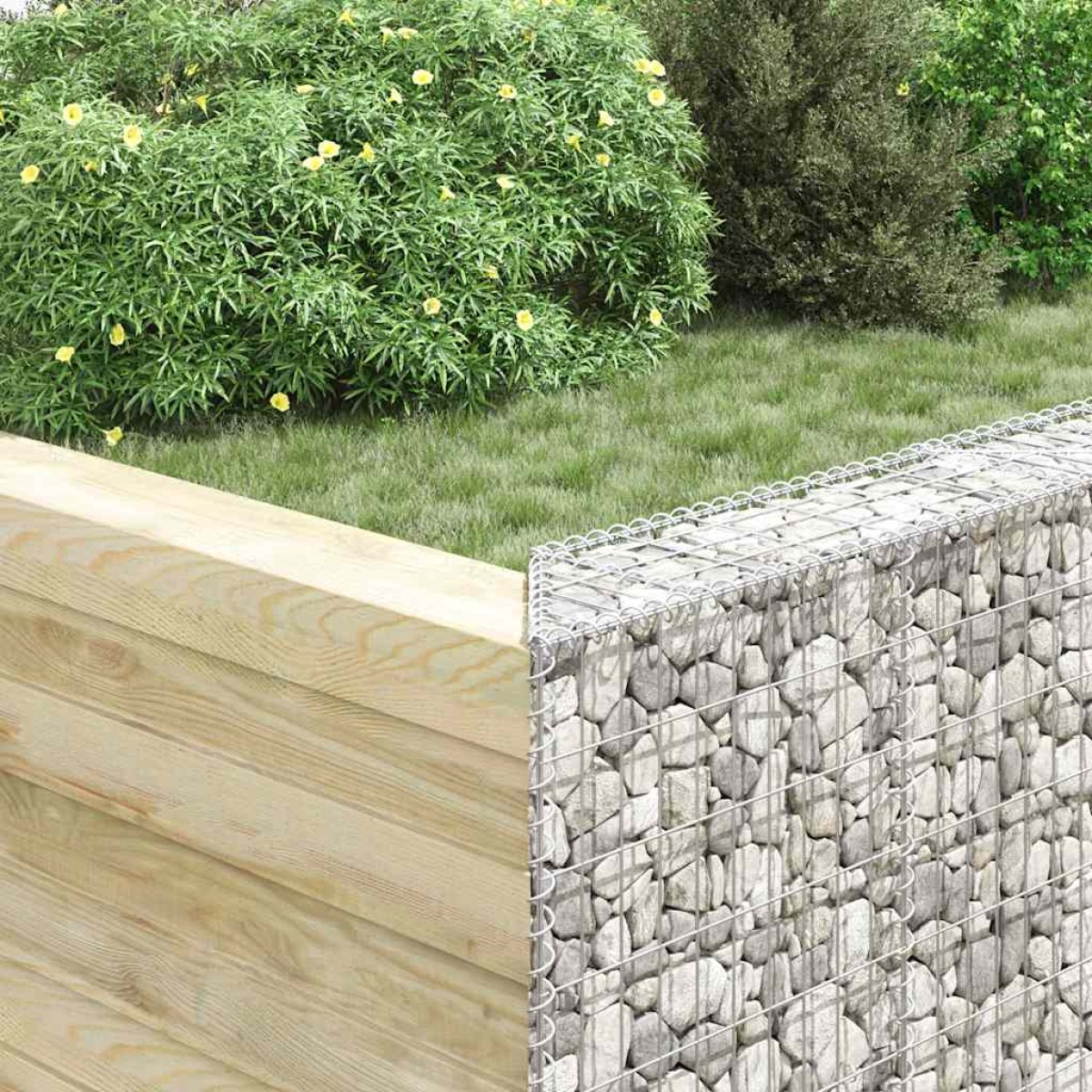 vidaXL Συρματοκιβώτιο-Γλάστρα Υπ. Τραπέζιο 100x20x100 εκ Γαλβ. Χάλυβας