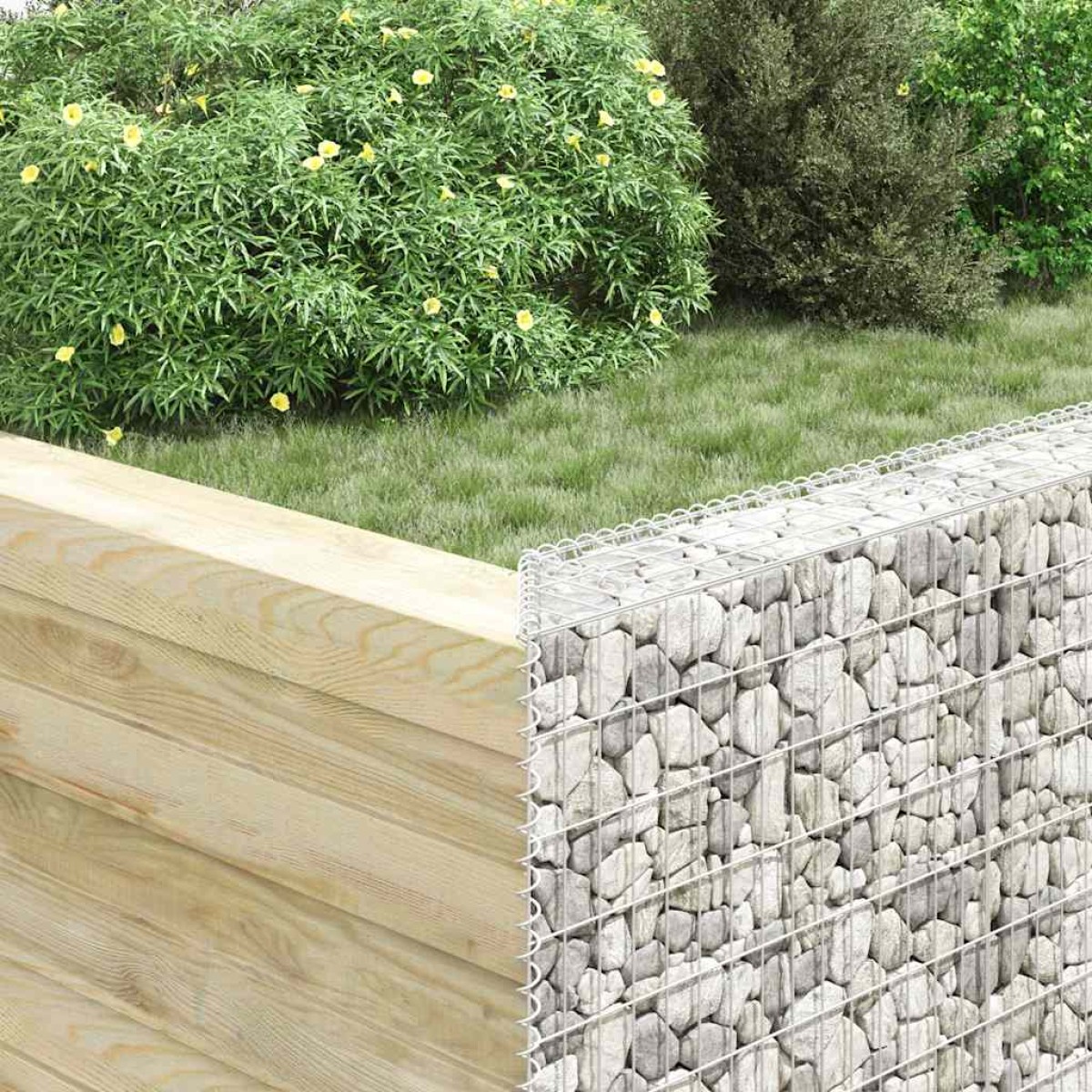 vidaXL Συρματοκιβώτιο-Γλάστρα Υπ. Τραπέζιο 150x20x100 εκ Γαλβ. Χάλυβας