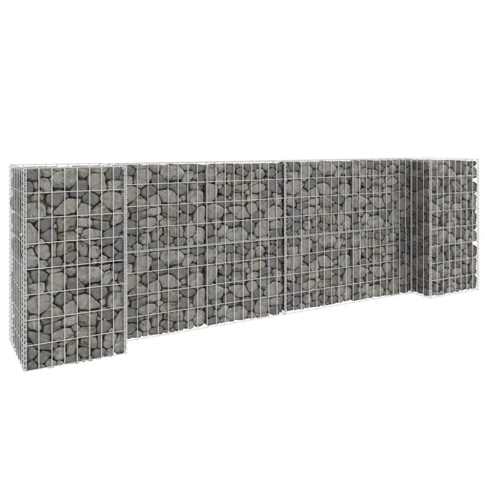 vidaXL Συρματοκιβώτιο Γλάστρα Σχήμα «Η» 260x40x80 εκ. Ατσάλινο Σύρμα