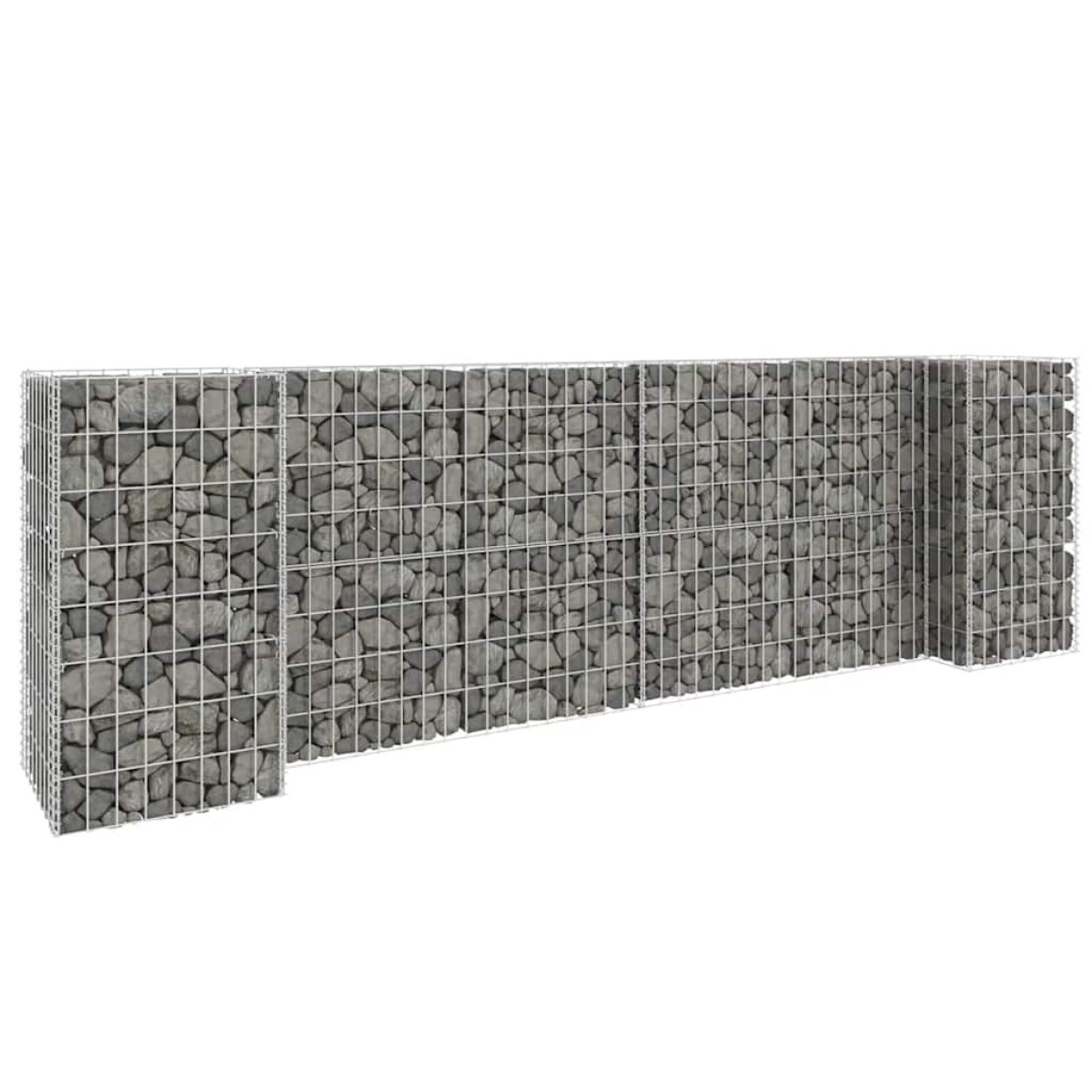 vidaXL Συρματοκιβώτιο Γλάστρα Σχήμα «Η» 260x40x80 εκ. Ατσάλινο Σύρμα