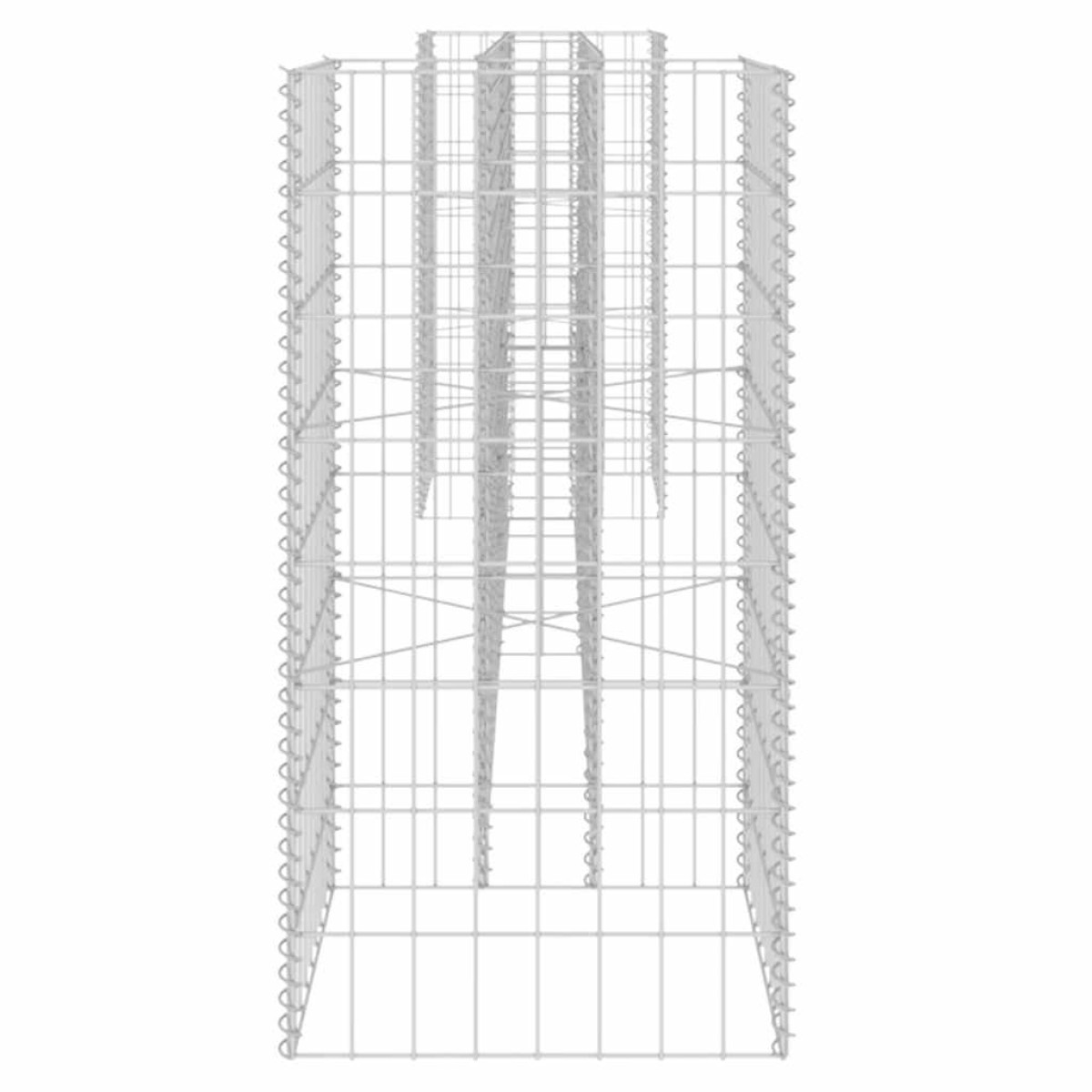 vidaXL Συρματοκιβώτιο Γλάστρα Σχήμα «Η» 260x40x80 εκ. Ατσάλινο Σύρμα