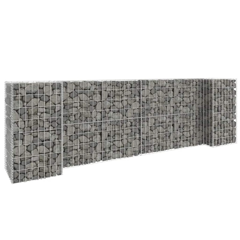 vidaXL Συρματοκιβώτιο Γλάστρα Σχήμα «Η» 260x40x80 εκ. Ατσάλινο Σύρμα