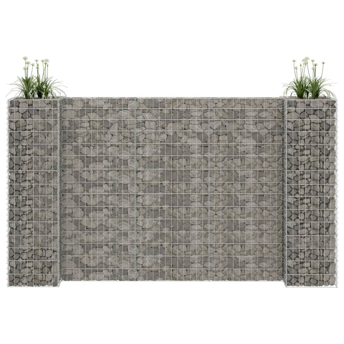 vidaXL Συρματοκιβώτιο Γλάστρα Σχήμα «Η» 260x40x150 εκ. Ατσάλινο Σύρμα
