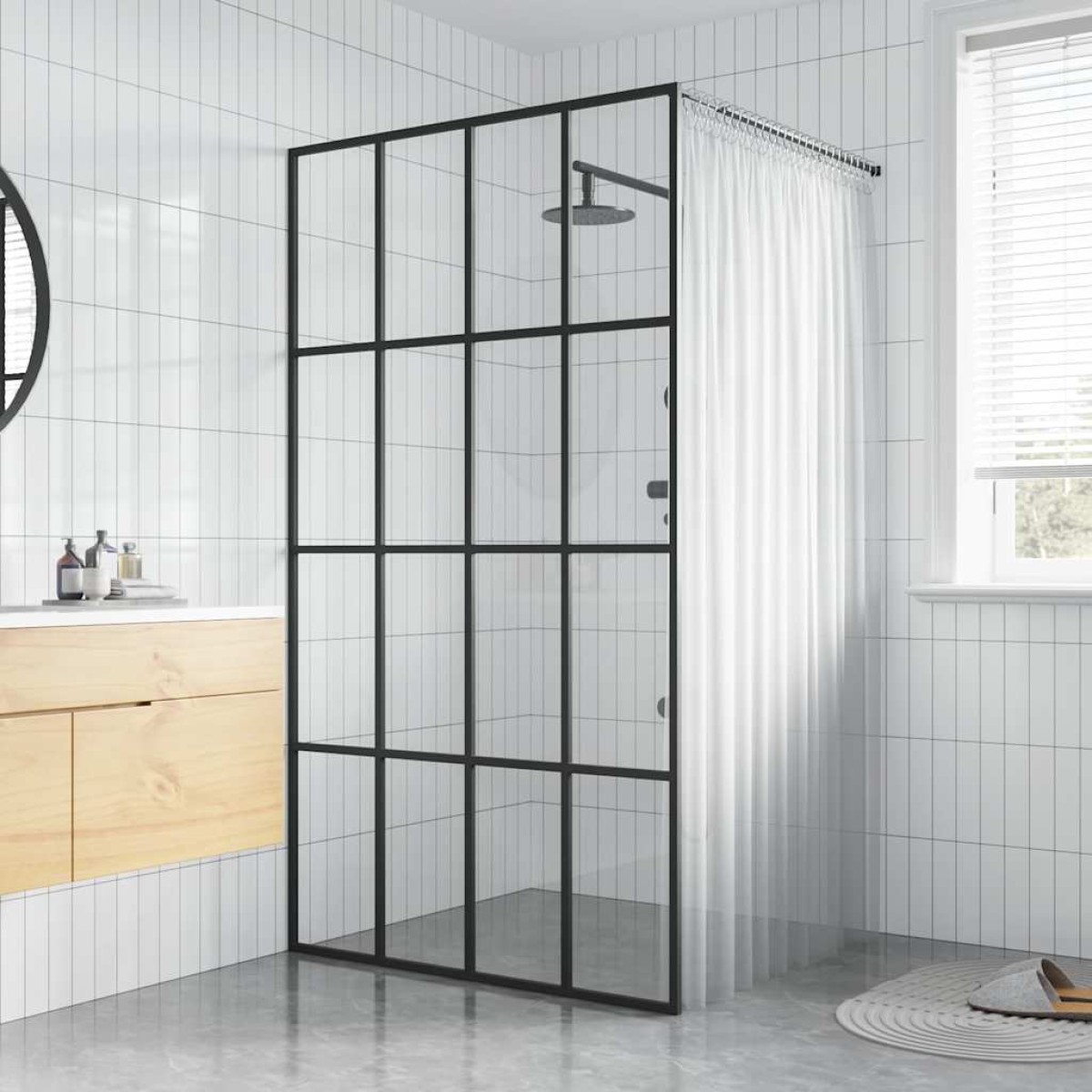 vidaXL Διαχωριστικό Ντουζιέρας 100 x 195 εκ. από Διάφανο Ψημένο Γυαλί