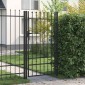 vidaXL Καγκελόπορτα Μονή με Ακίδες Μαύρη 1 x 1,75 μ. Ατσάλινη