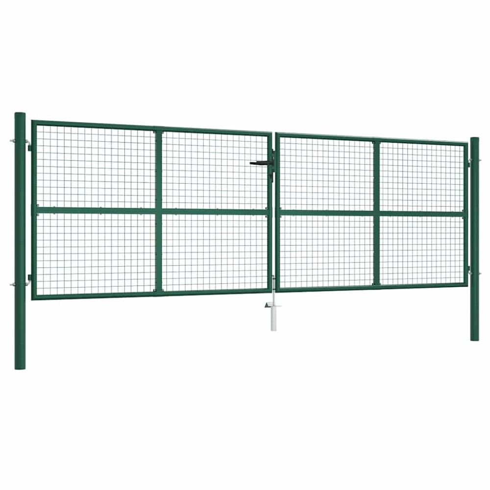 vidaXL Πόρτα Κήπου από Πλέγμα Πράσινη 400x125 εκ. από Ατσάλι