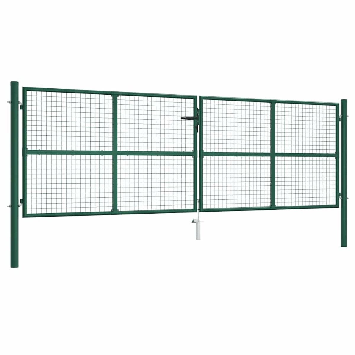 vidaXL Πόρτα Περίφραξης με Πλέγμα Πράσινη 400 x 125 εκ. Ατσάλινη