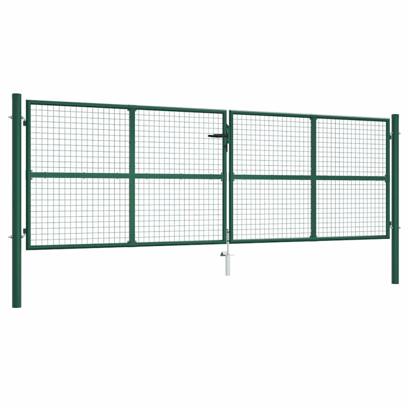 vidaXL Πόρτα Κήπου από Πλέγμα Πράσινη 400x125 εκ. από Ατσάλι